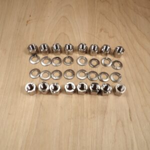Cylinder Stud Nut & Lockwasher Set,  Nickle Plated