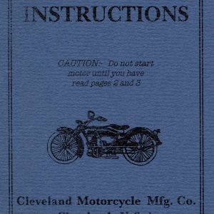 1925 CLEVELAND SINGLE INSTRUCTIONS BOOK.
