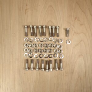 KJ Crankcase Flange Bolt, Nut & Washer Kit,  Nickle Plated