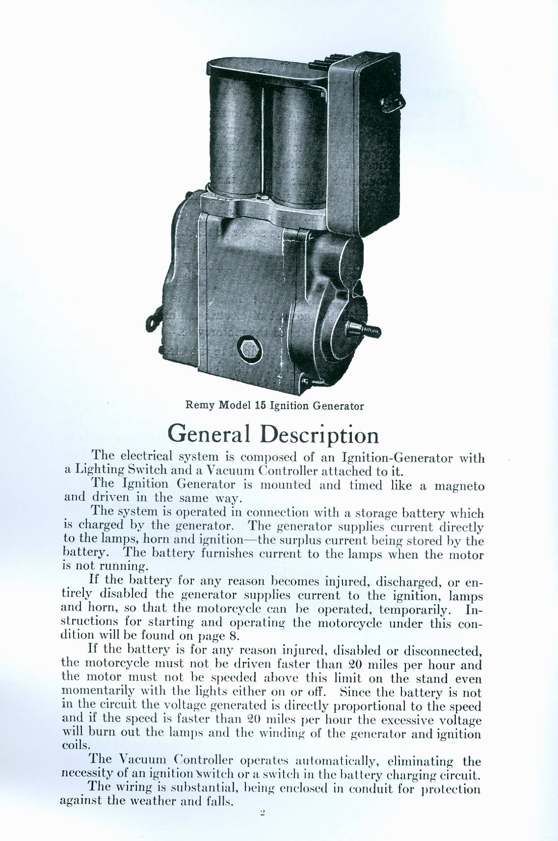 1915 Remy Instructions Book Model 15 Generator - Image 2