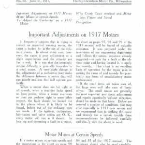 1917 Harley Service Bulletin #56