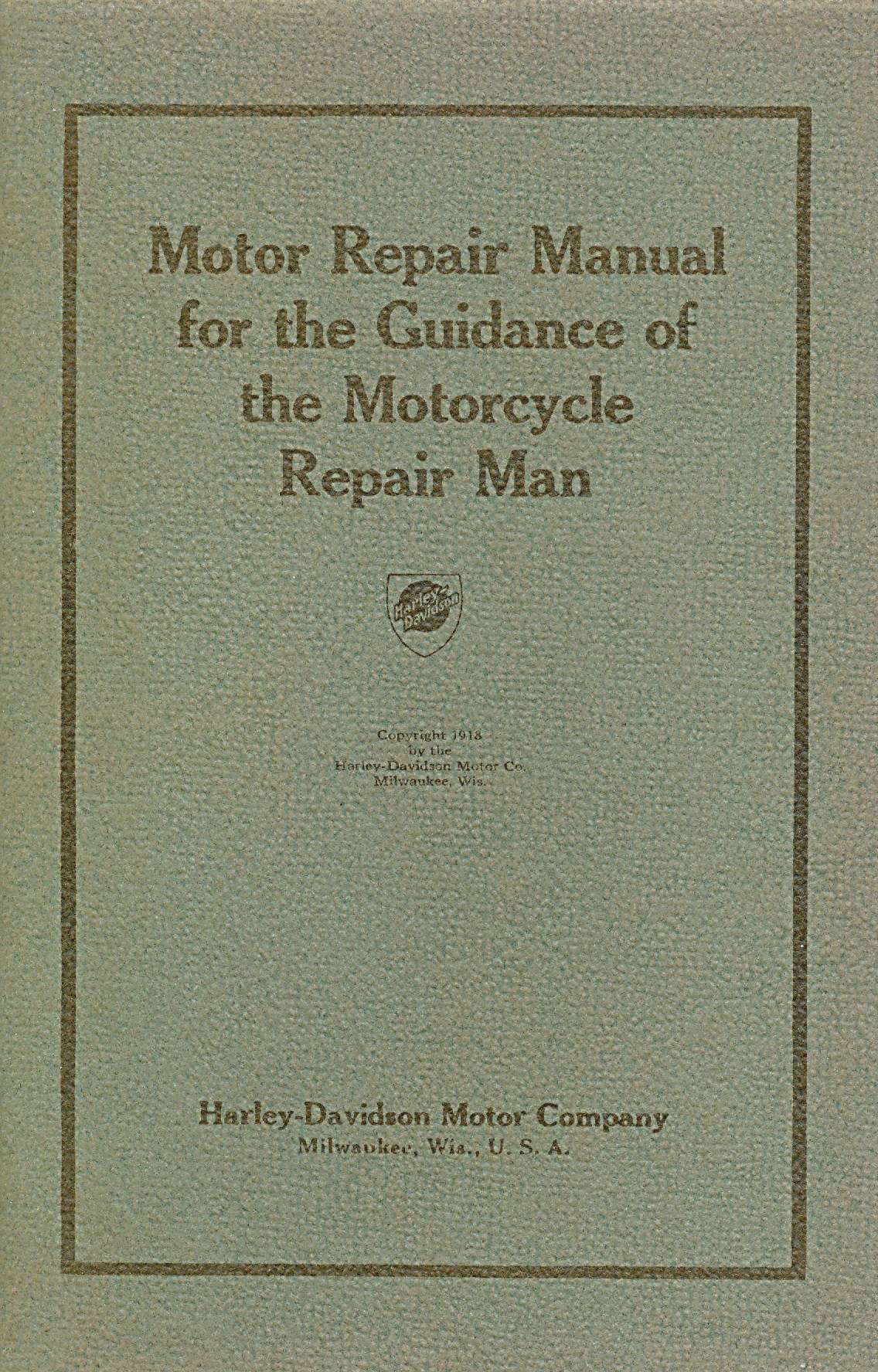 1918 Harley Motor Repair Manual