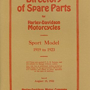 1919-1923 Harley Sport Model Parts Book