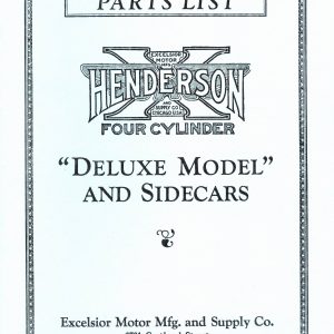 1923-1927 Henderson Parts Book