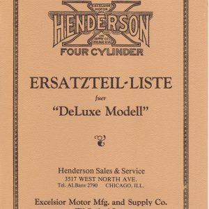 1923-1927 Henderson Parts Book IN GERMAN