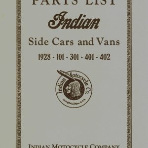1928 Indian Parts List for Sidecars & Vans