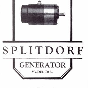 Splitdorf Generator Bulletin for DU-7
