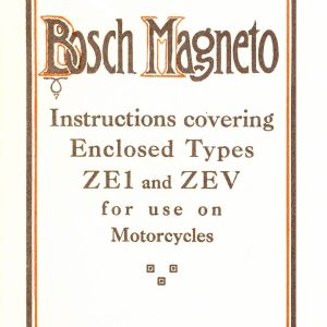 Bosch Magneto Instructions for ZE1, ZE2 & ZEV