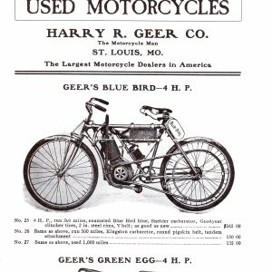 1907 HARRY R. GEER CO. Used Motorcycles Flyer