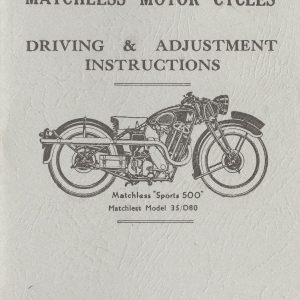1935 Matchless Driving & Adjustment Instructions 34 pp