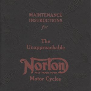 1928 Norton Maintenance Instructions 37pp