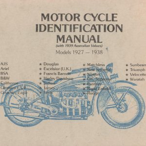 1927-1938 Motorcycle Identification Manual 16 pages
