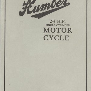 1925 Humber Single Sales & Maintenance Manual  28 pp