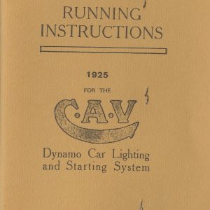 1925 CAV Dynamo Lighting & Starting Syst.